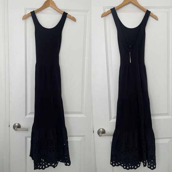 J. Crew Tiered knit maxi dress with eyelet trim Size XXS - Picture 3 of 5